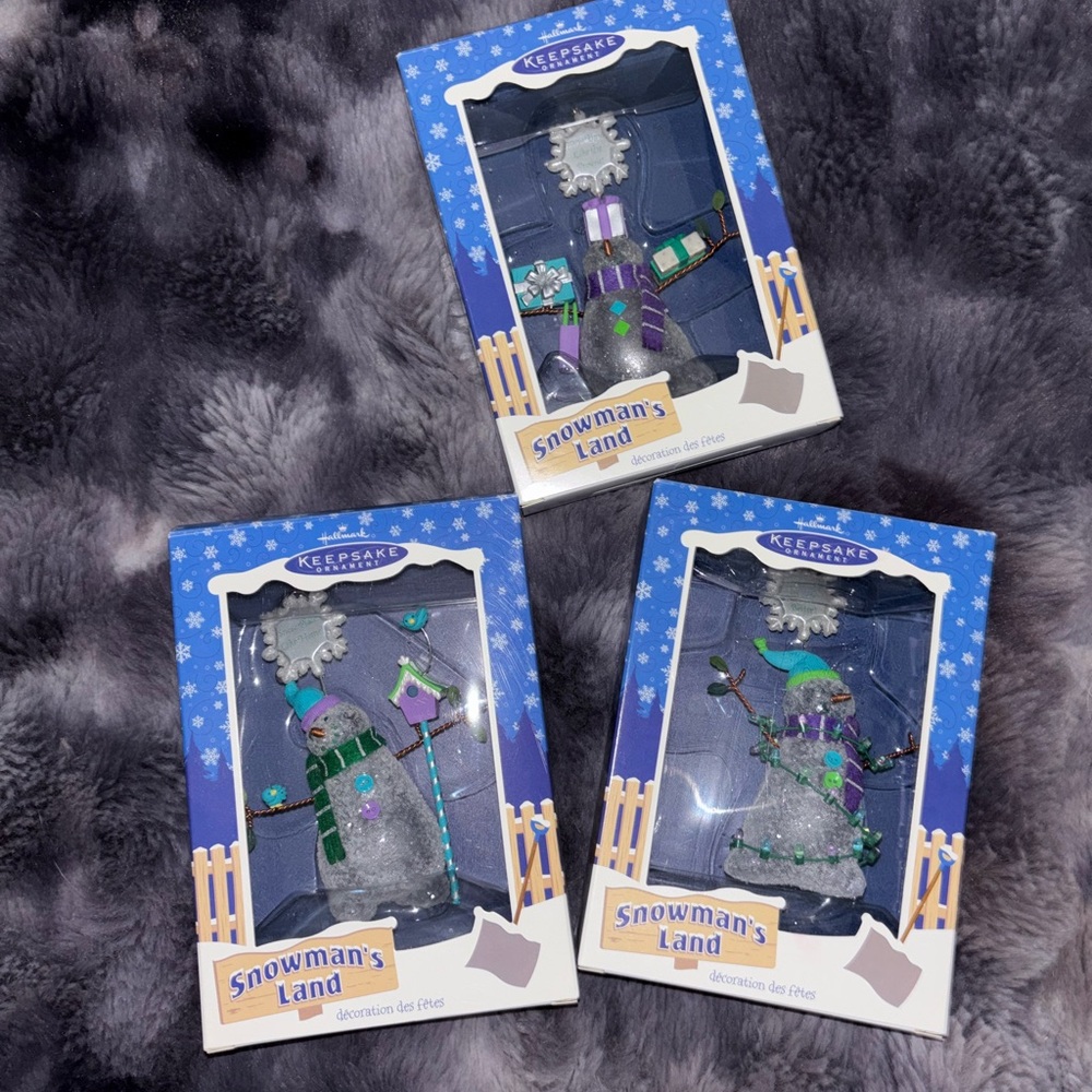 🐠 NWT of 3 Hallmark Keepsake Snowman's Land Ornaments